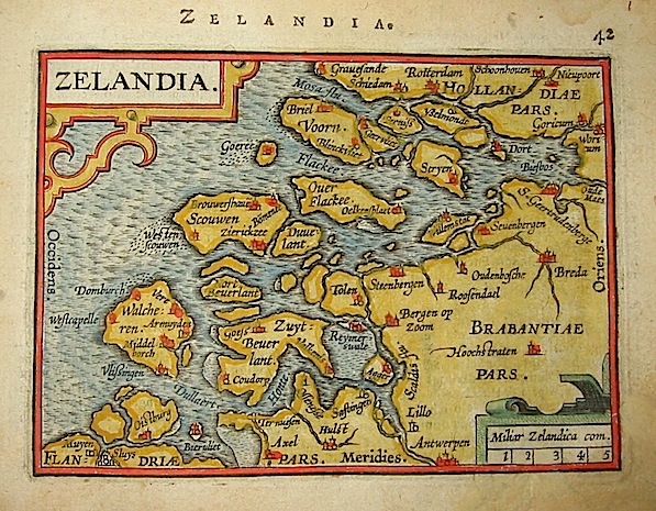 Ortelius Abraham (1528-1598) Zelandia 1601 Anversa, apud Ioannem Bapt. Vrientum